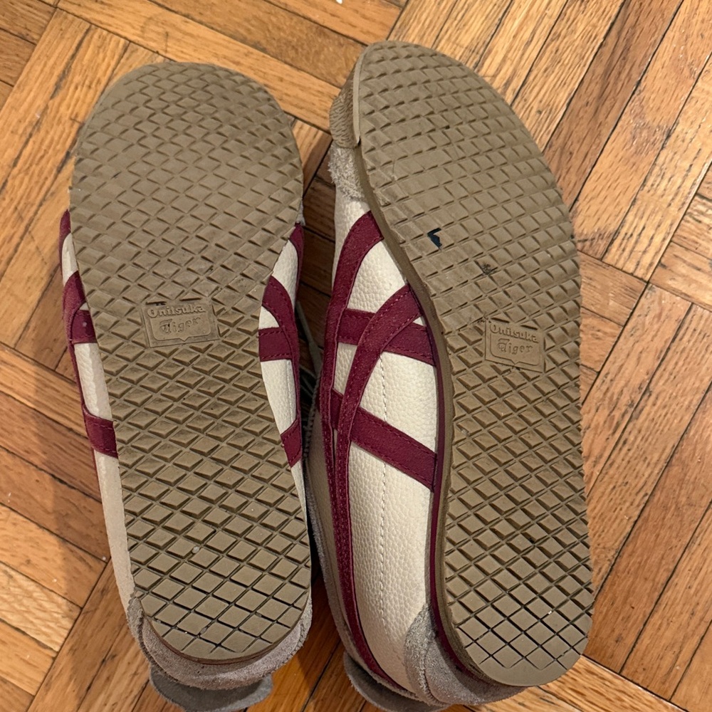 Onitsuka Tiger by Asics Cream and Burgundy Athletic Shoes - Picture 5 of 6